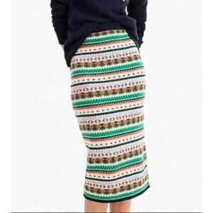 J. Crew Wool Fair Isle Knit Skirt Large